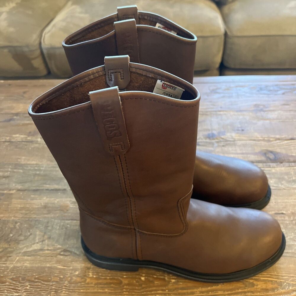 Red Wing Leather Pecos 2231 Steel Toe Work Boots Men's Size 12D USA Made Vintage